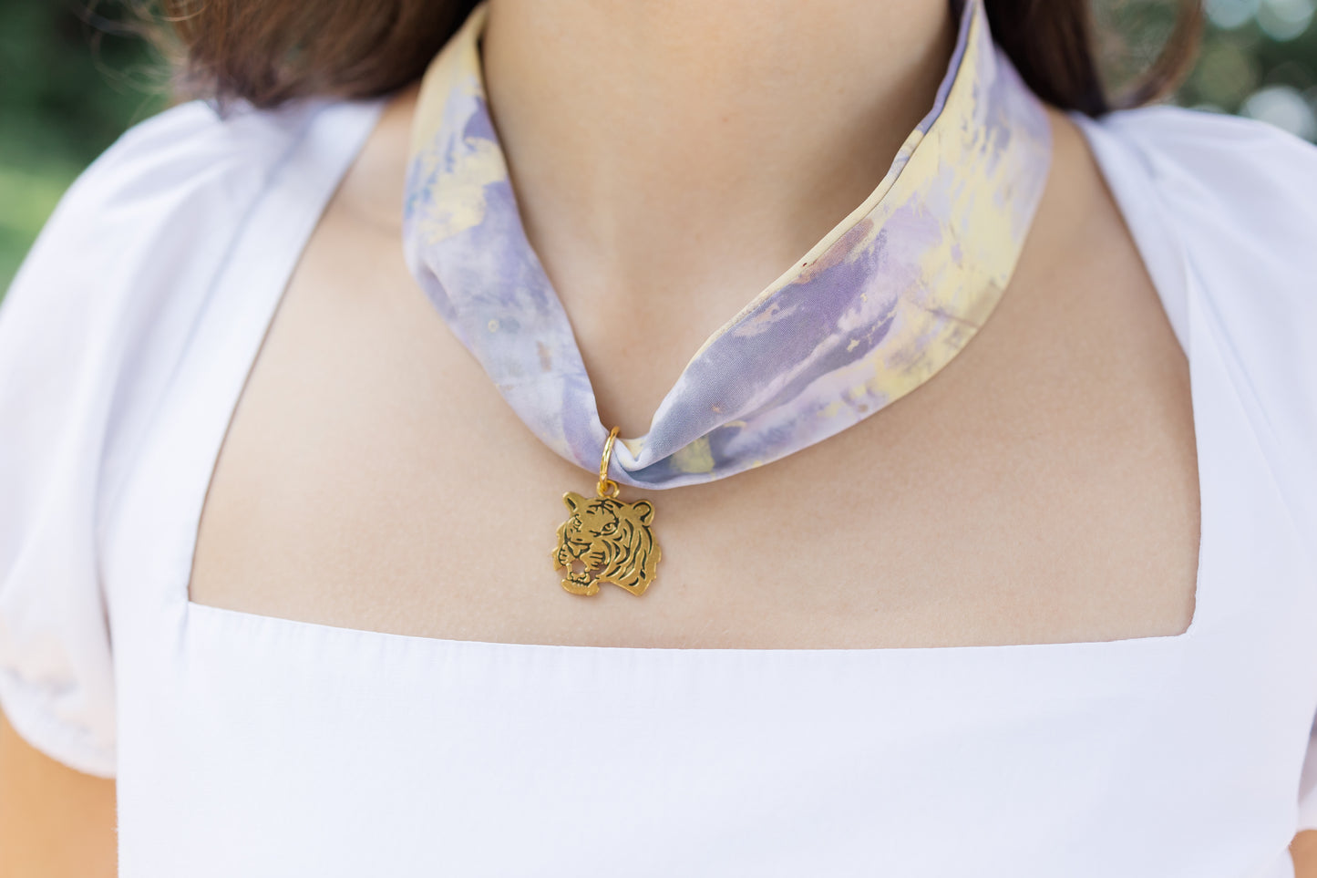 Purple and Yellow Tiger Necklace