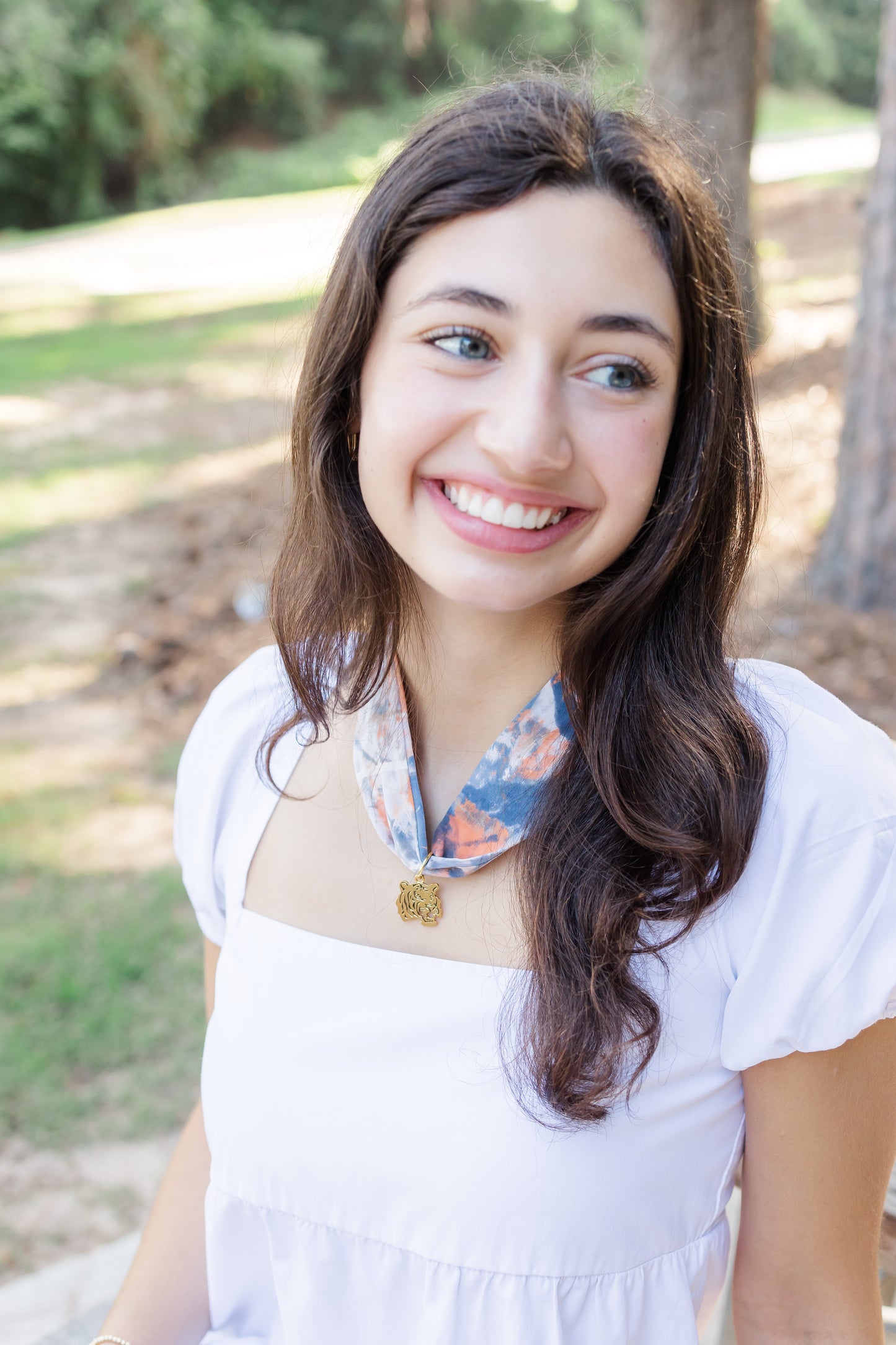 Blue and Orange Tiger Necklace