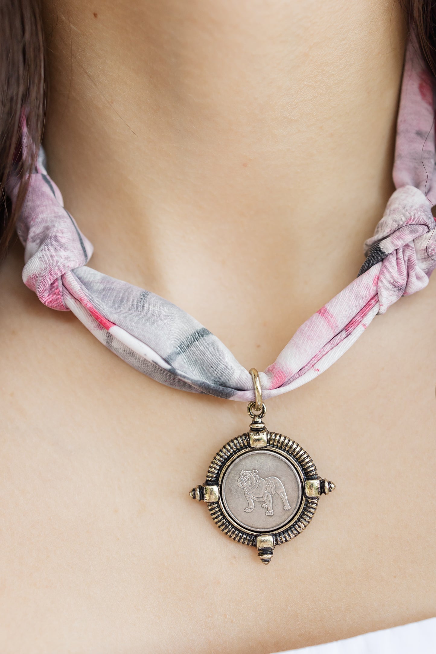 Red and Black Bulldog Necklace