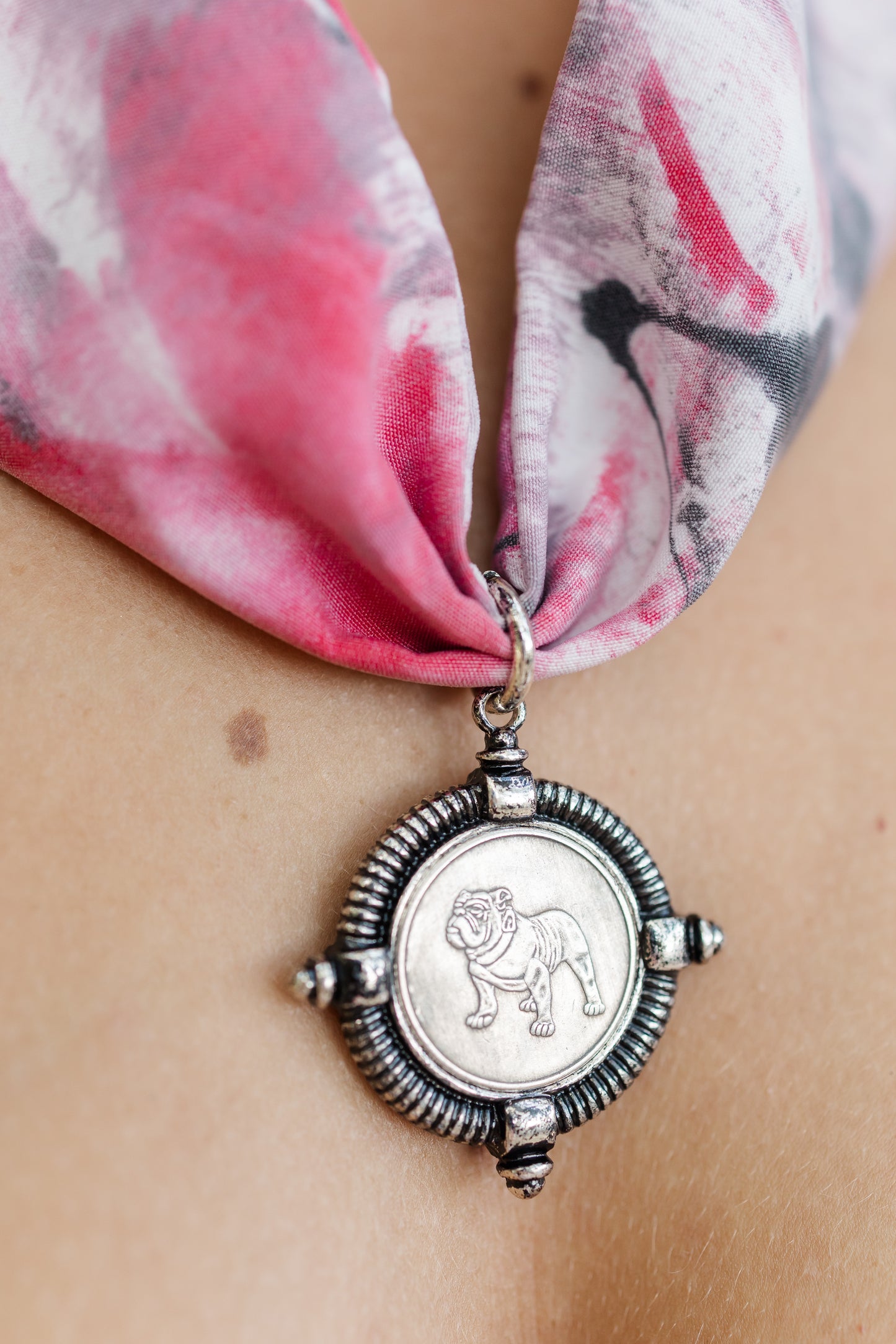 Red and Black Bulldog Necklace