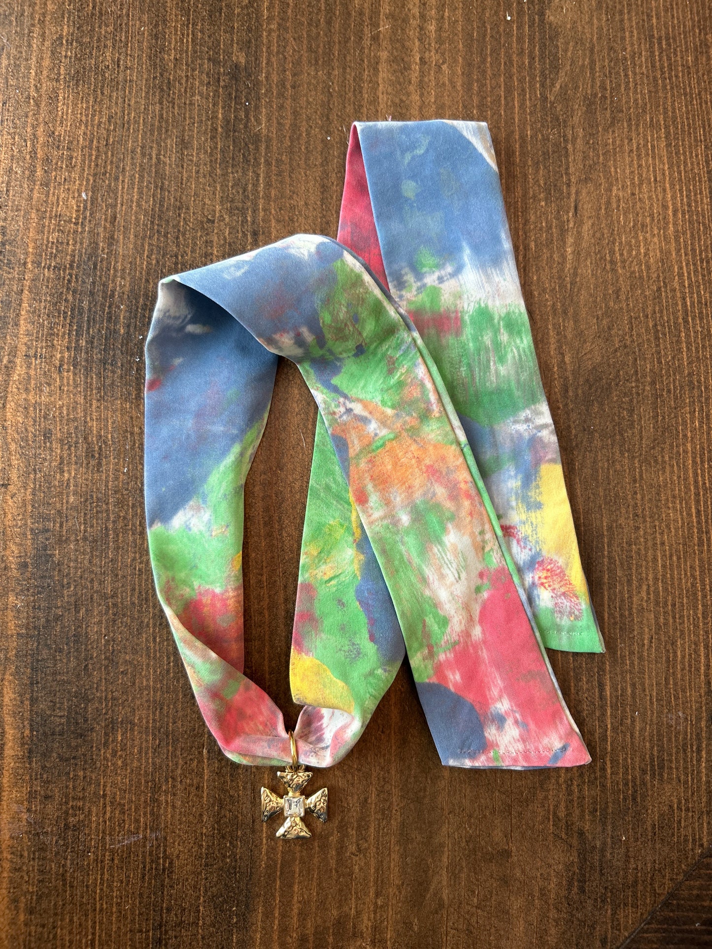 Hand Painted Scarf Necklace