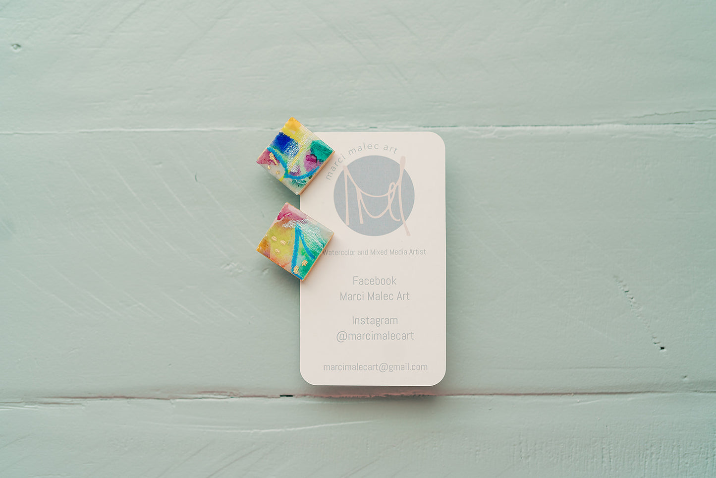 Handmade Watercolor Earrings by Marci Malec (small)