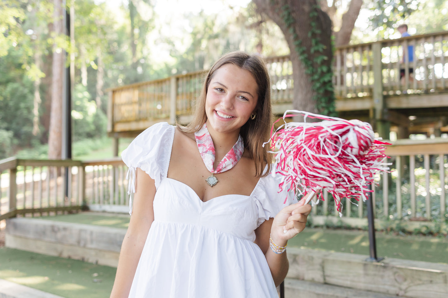Crimson and Gray Elephant Necklace