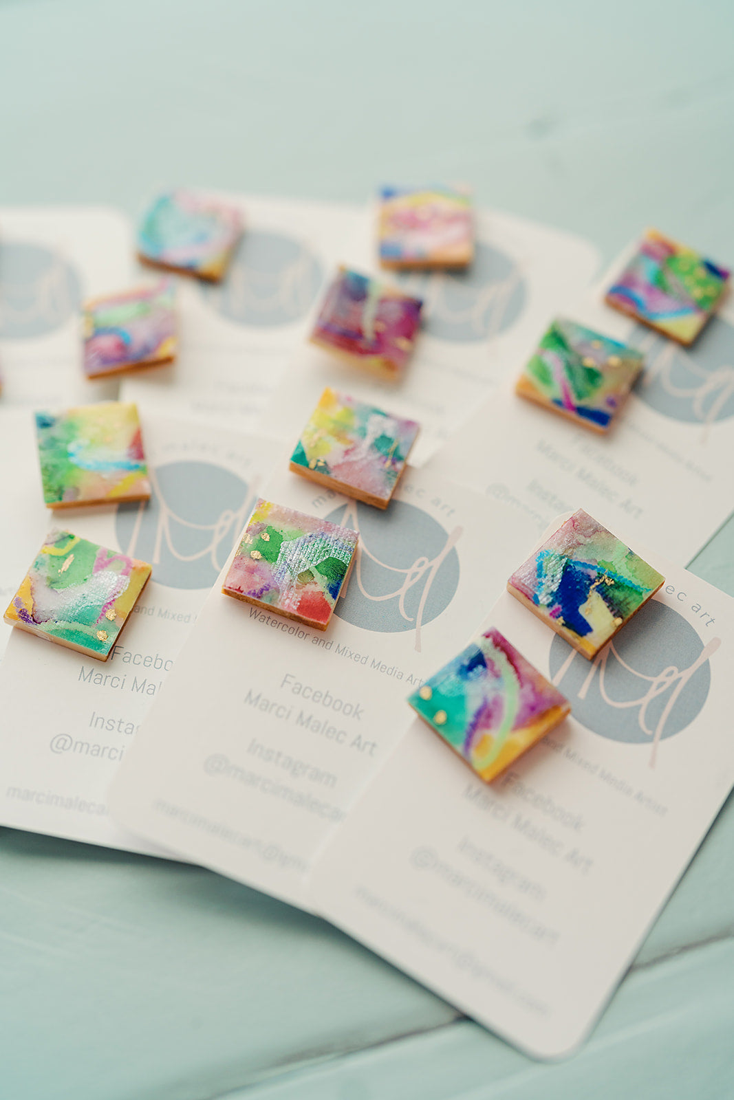 Handmade Watercolor Earrings by Marci Malec (small)