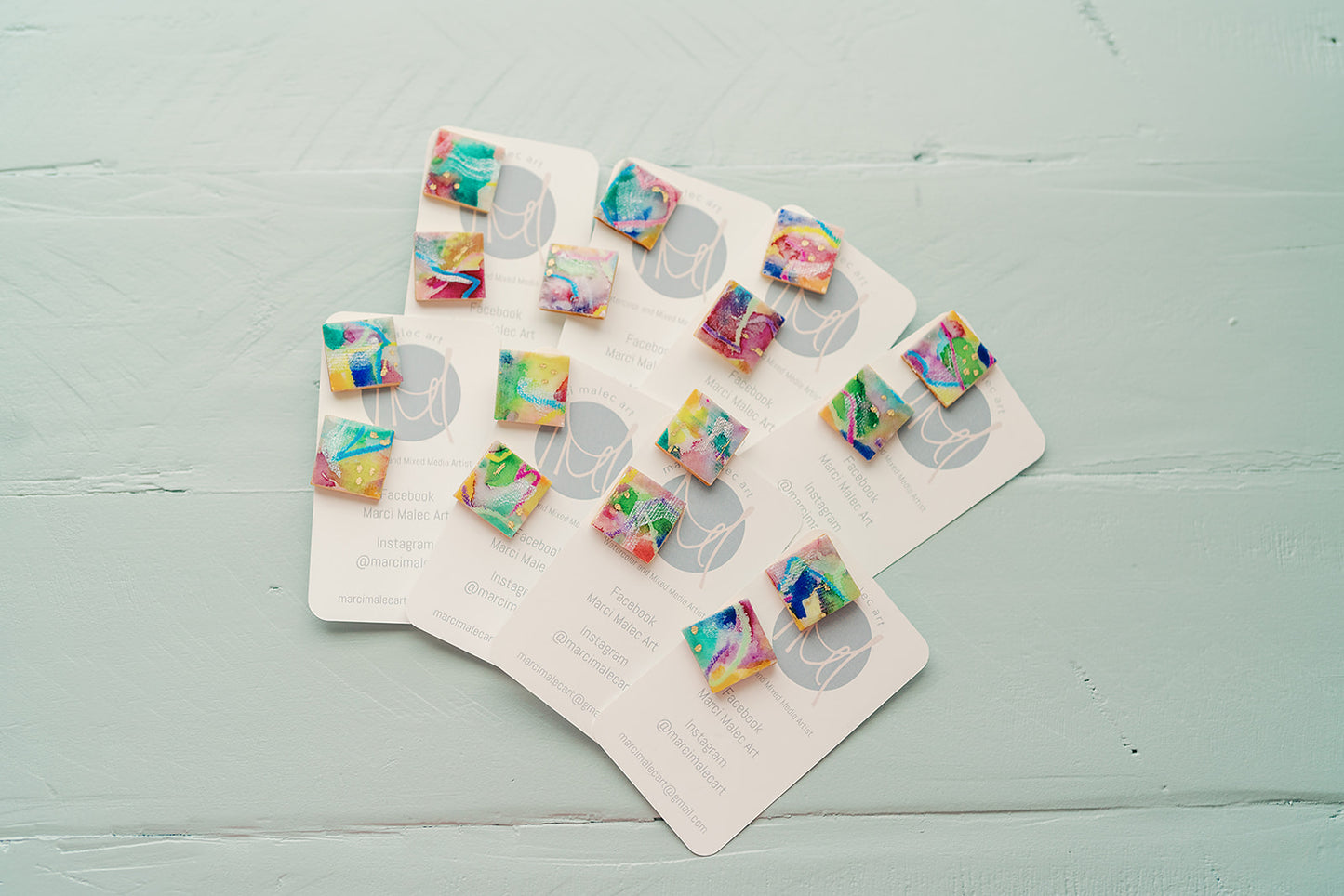 Handmade Watercolor Earrings by Marci Malec (small)