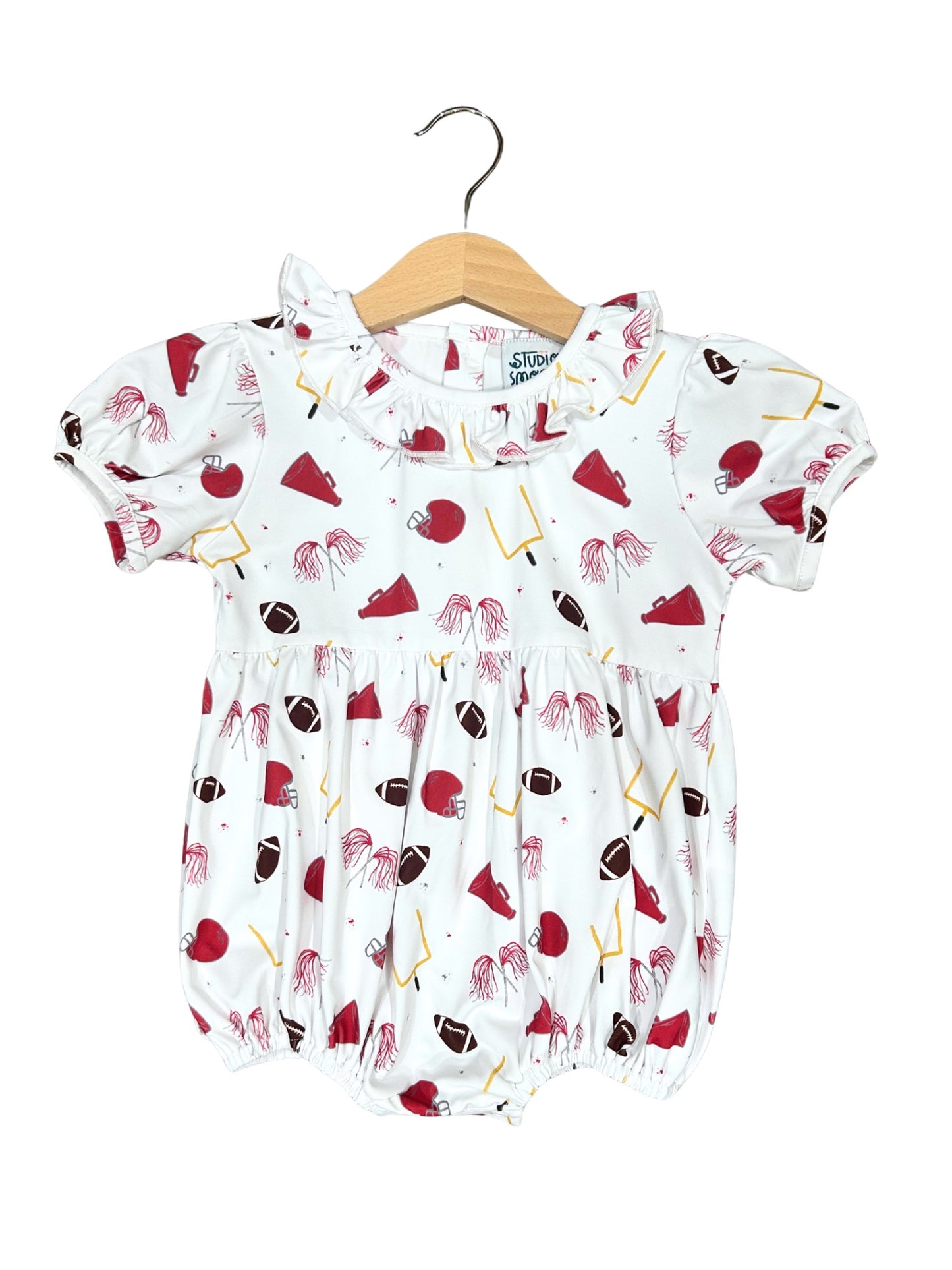 Crimson/Gray Football Girls Bubble