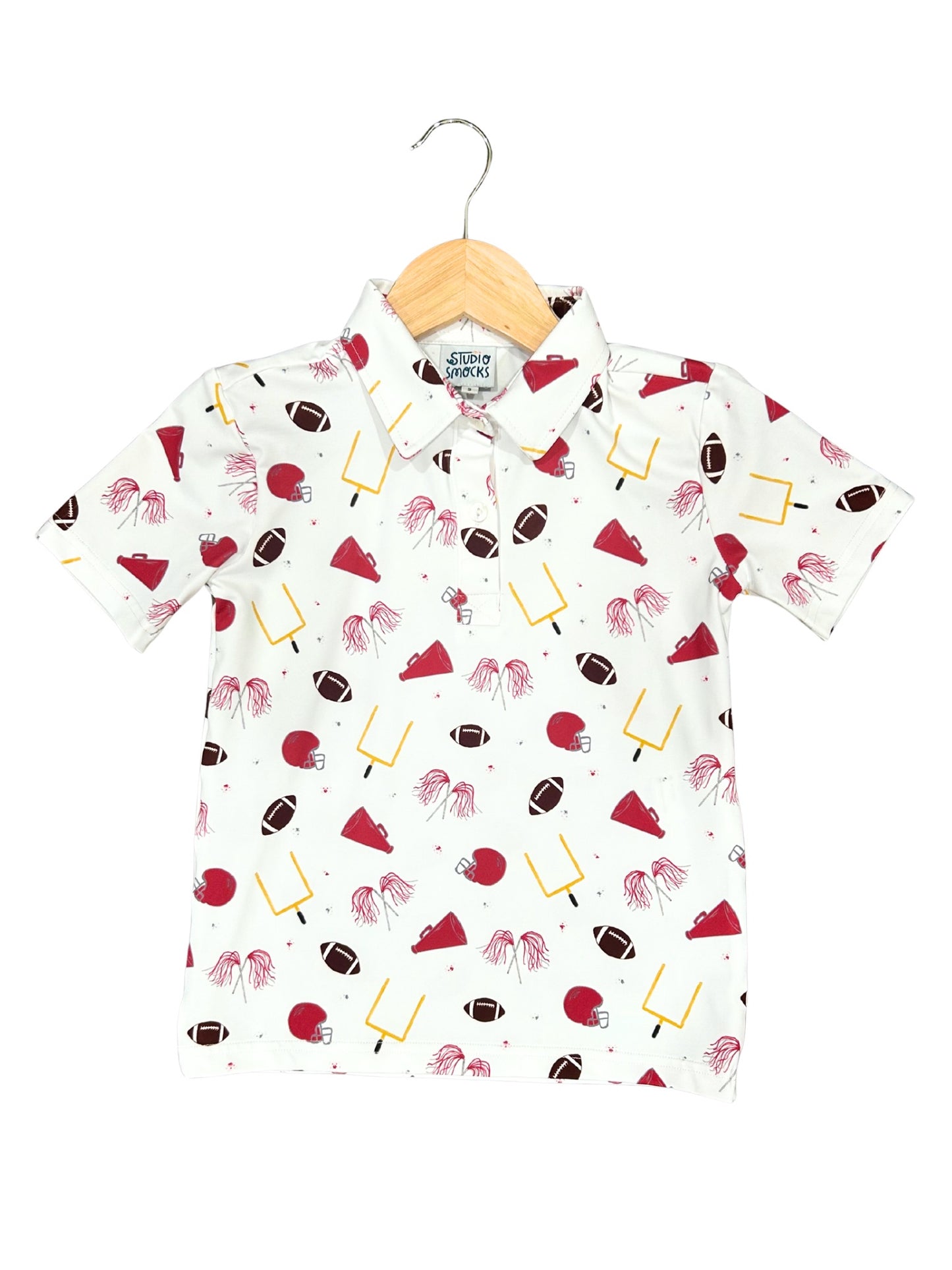 Crimson/Gray Football Polo