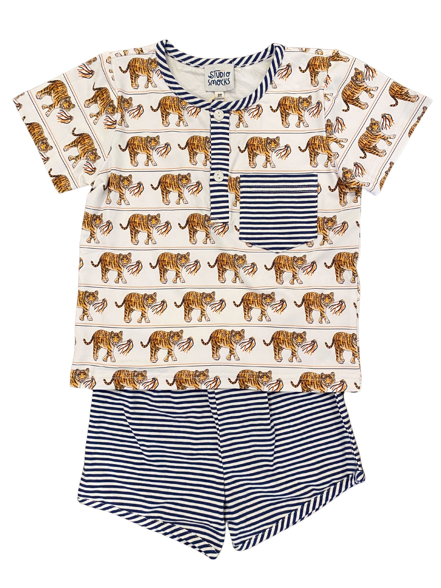 Tiger, Orange/Blue- Boys 2pc Set