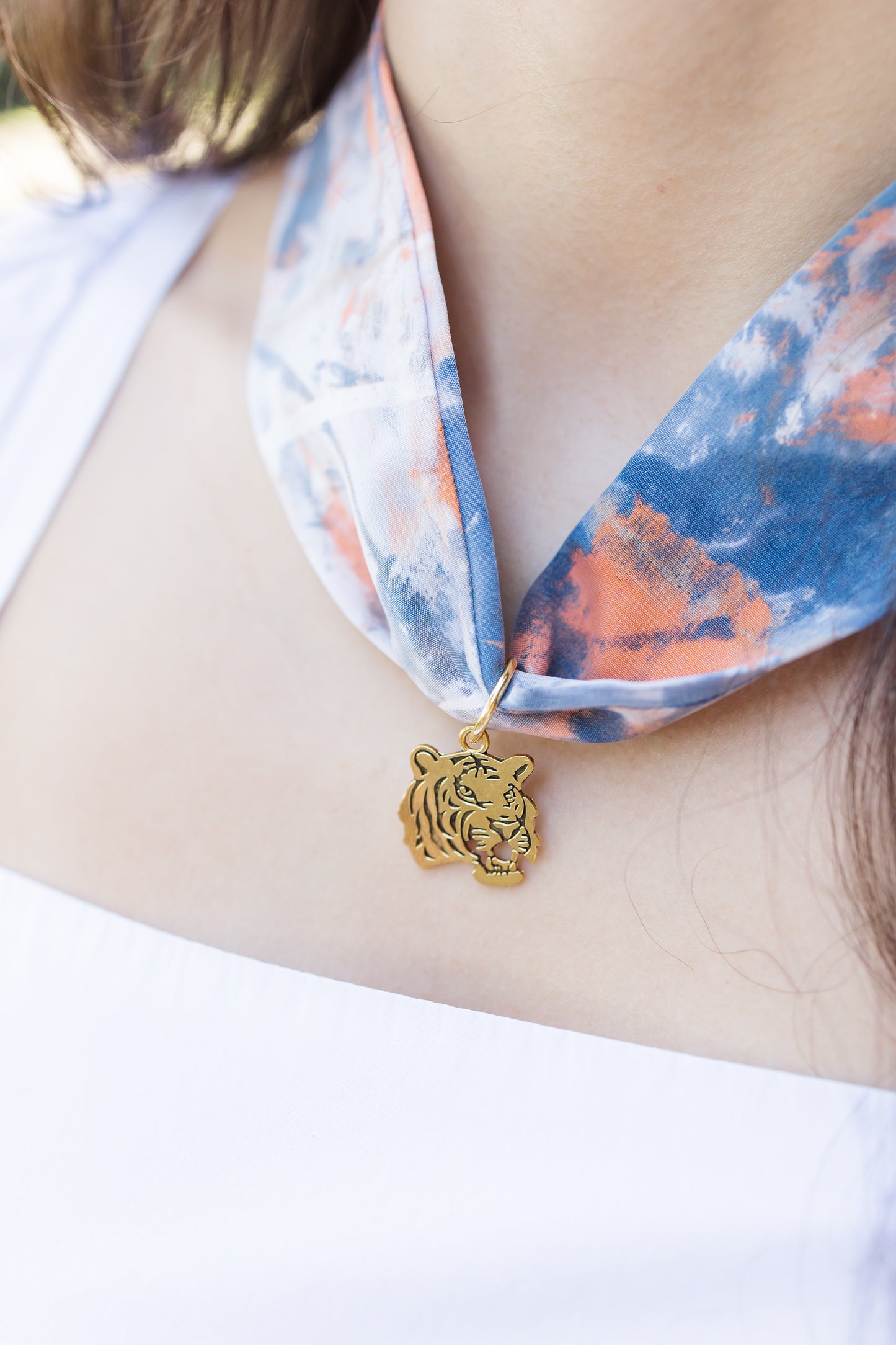 Blue and Orange Tiger Necklace