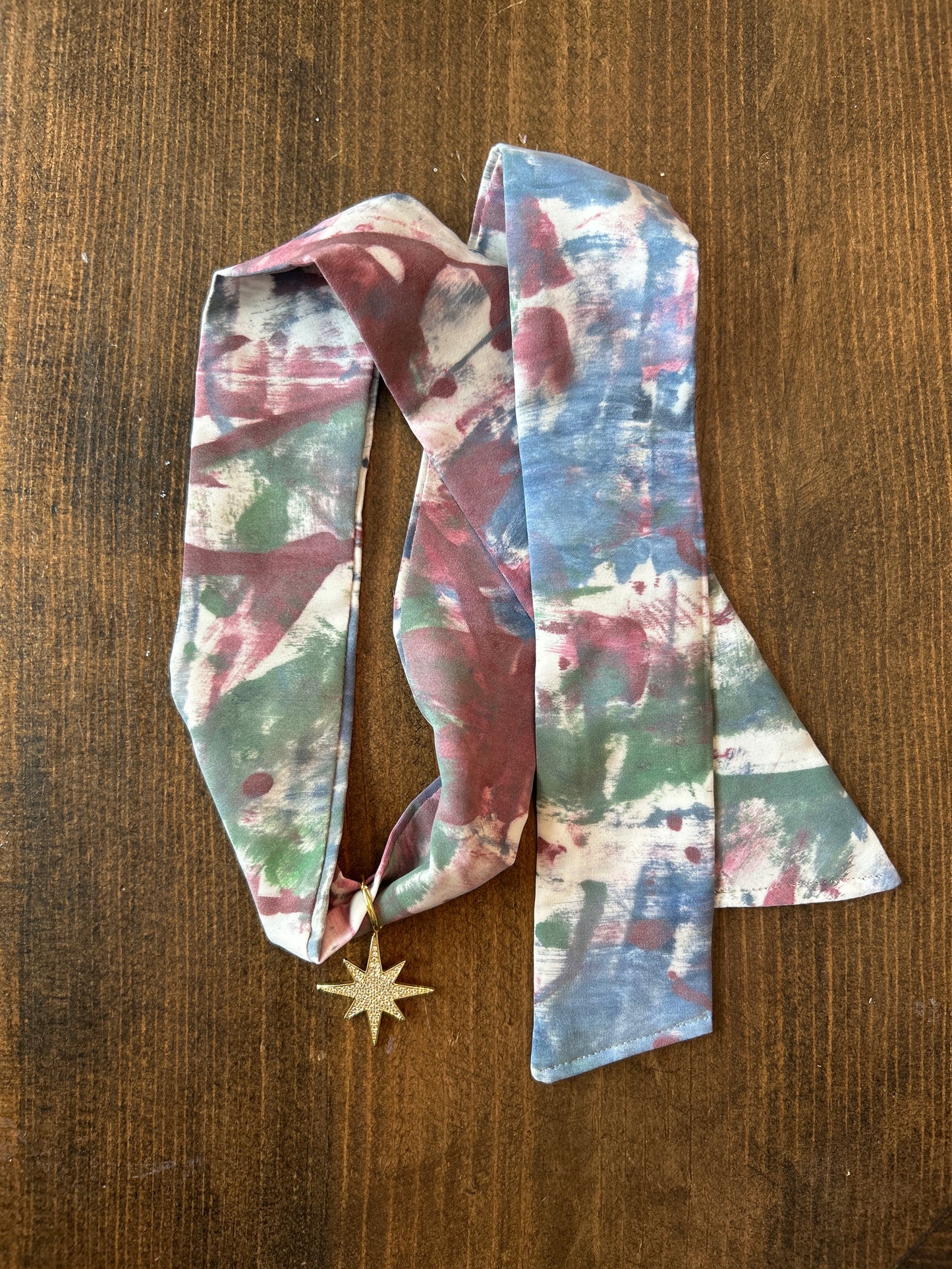 Hand Painted Scarf Necklace