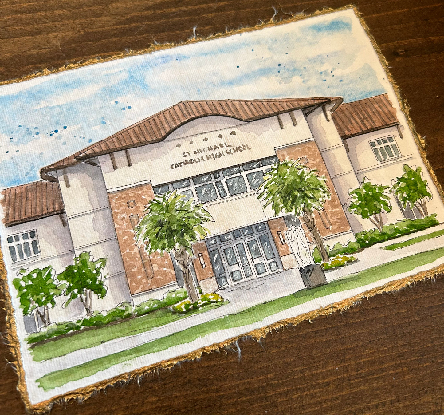 St. Michael’s Catholic High School, original watercolor