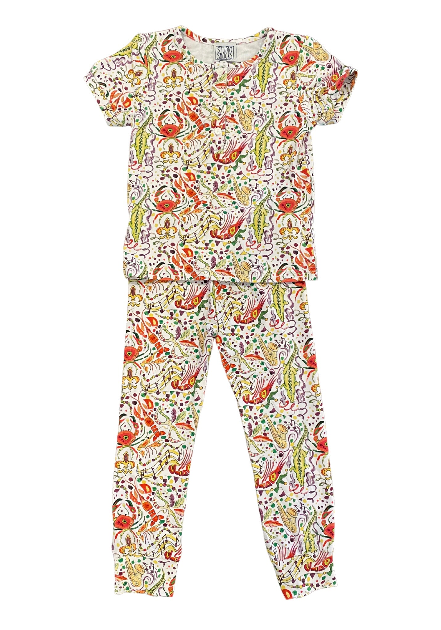 Mardi Gras Boys 2pc Pajama- Art by Rianna Turner