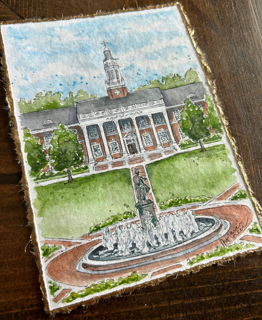 Troy University, original watercolor