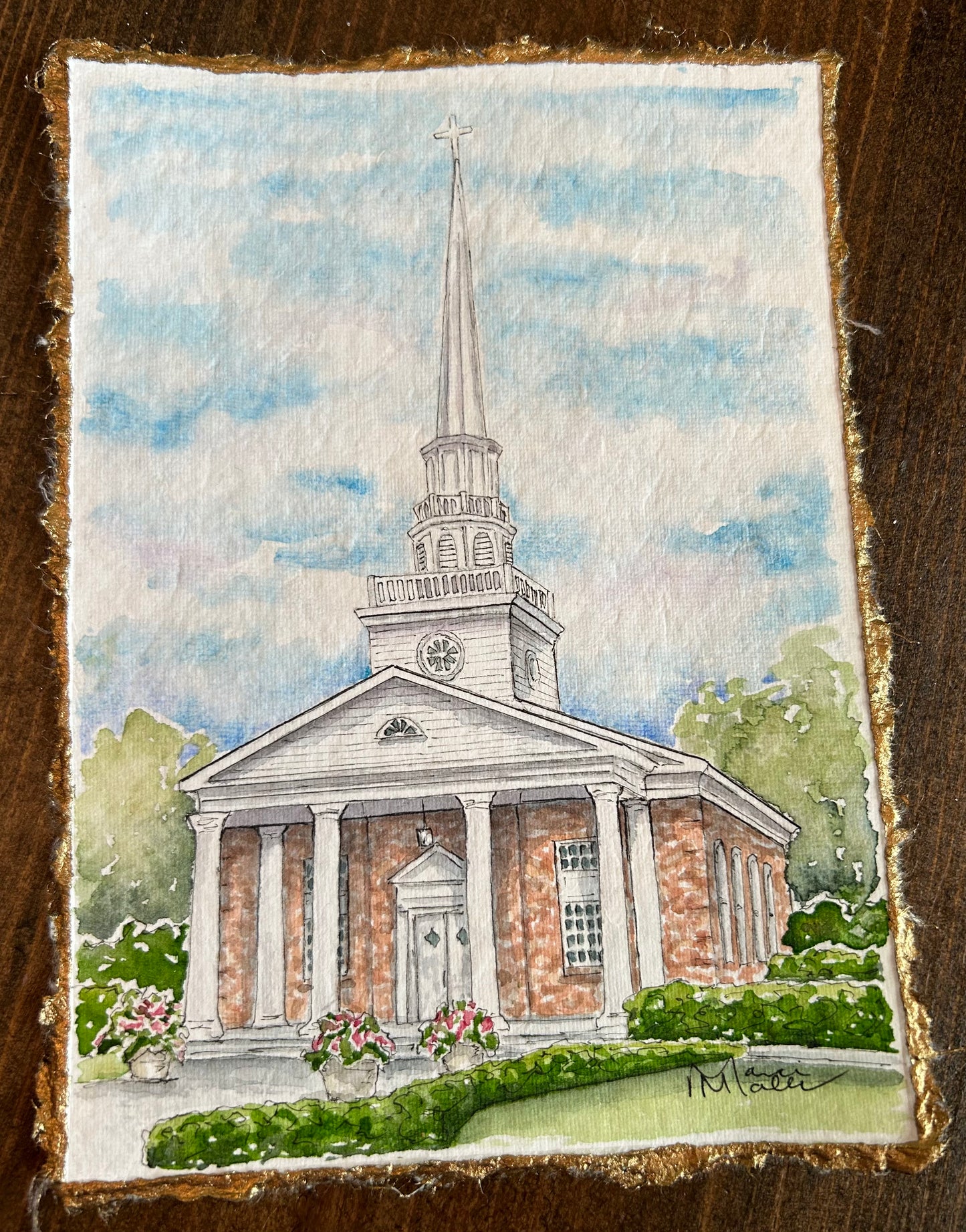 Trinity Presbyterian Church- Fairhope, AL, original watercolor