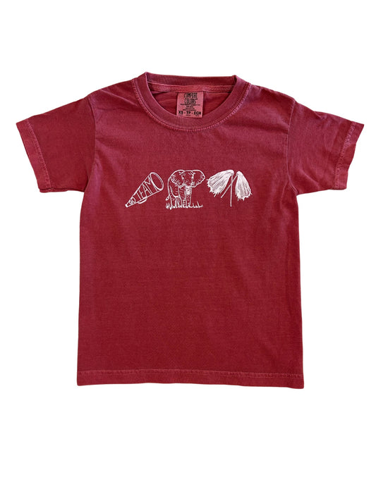 Red Elephant T-Shirt, Toddler/Youth Girls