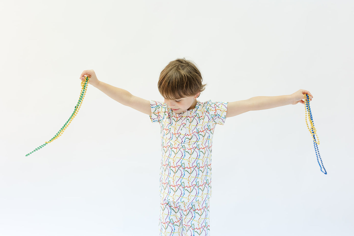 Mardi Gras Beads 2pc Pajama