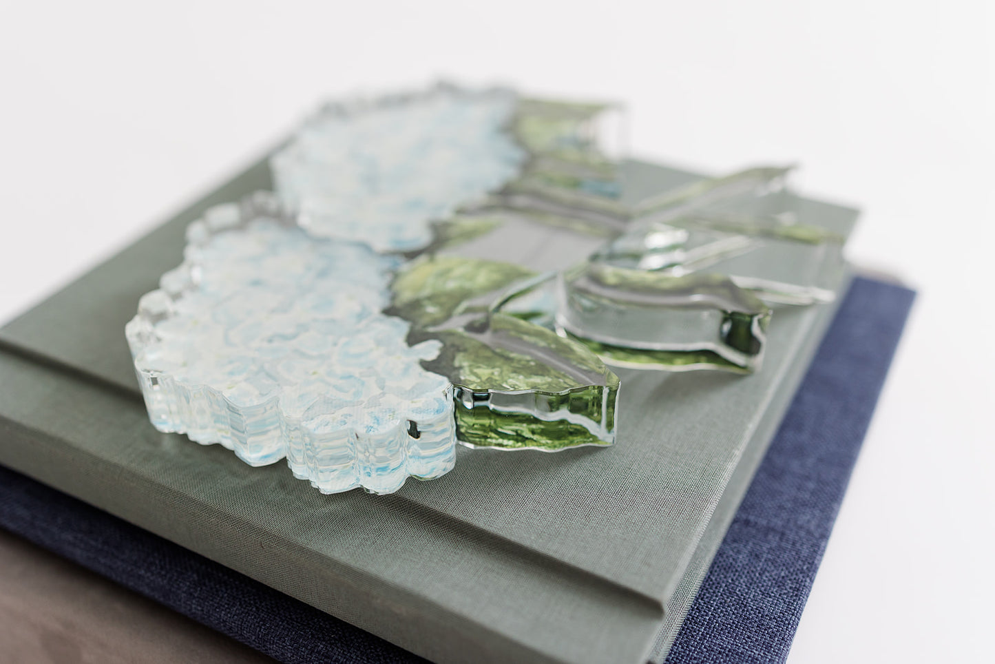 Hydrangea Acrylic Block, approx 8x8
