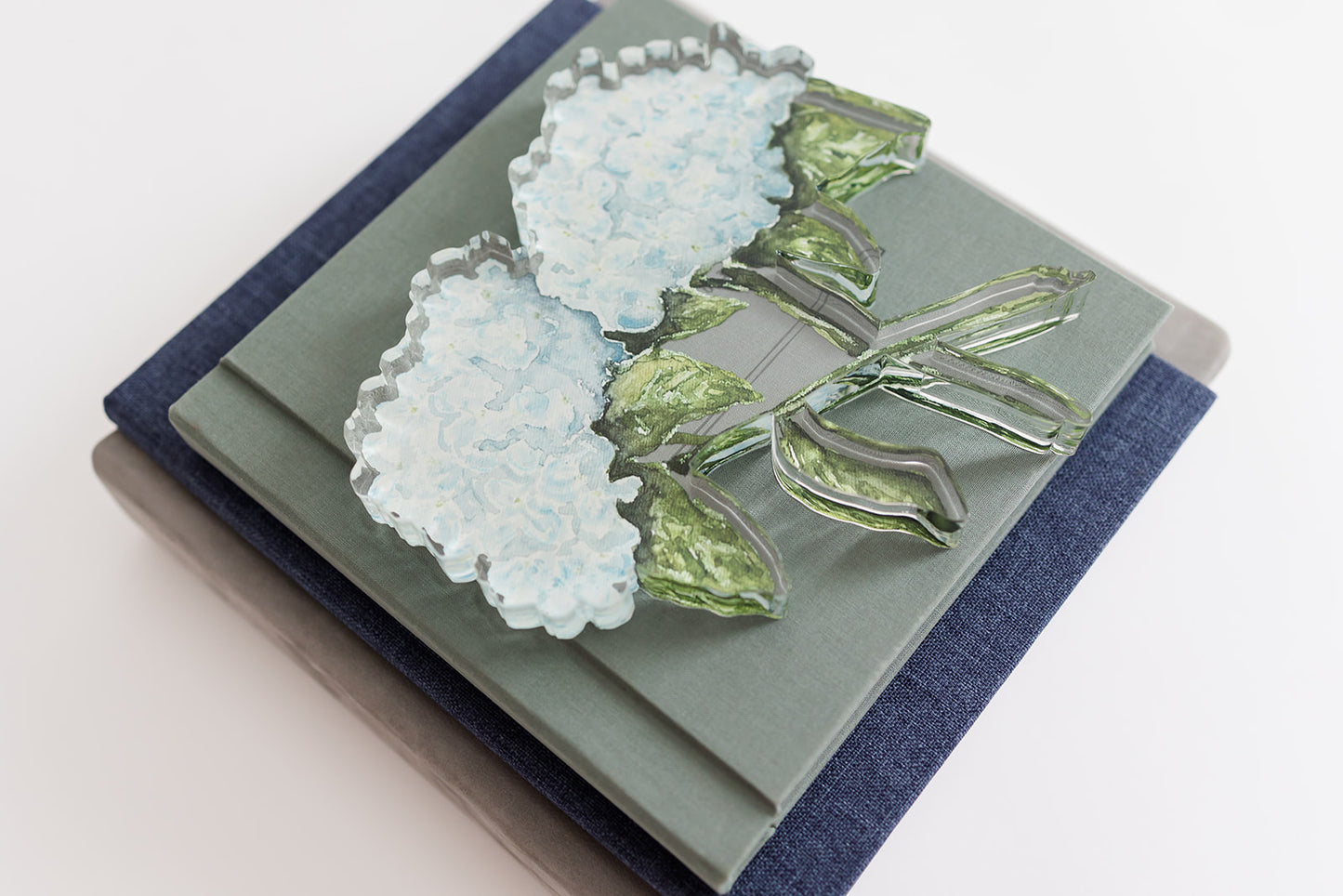 Hydrangea Acrylic Block, approx 8x8