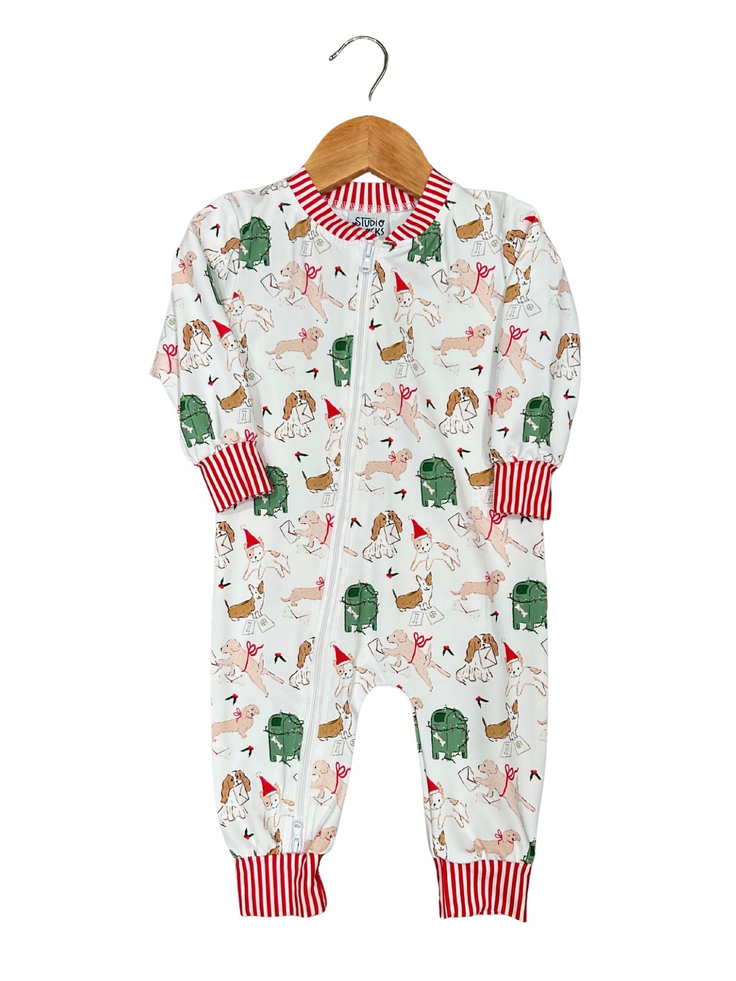 Puppy Letters to Santa, Boys Zip Pajama