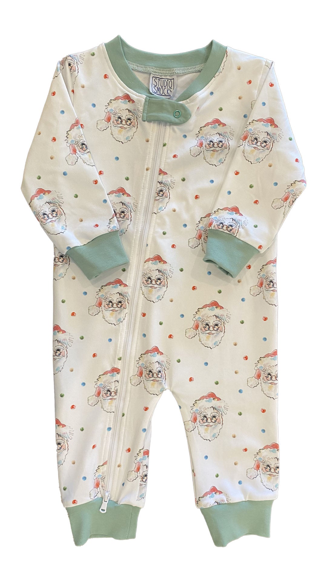 Santa, Boys Zip PJ- Lauren Johnston Duncan
