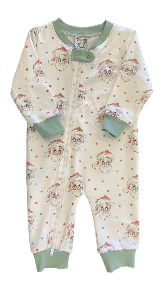 Santa, Boys Zip PJ- Lauren Johnston Duncan
