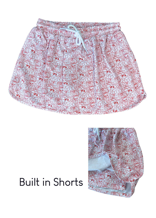 Elephant Red/White Skort