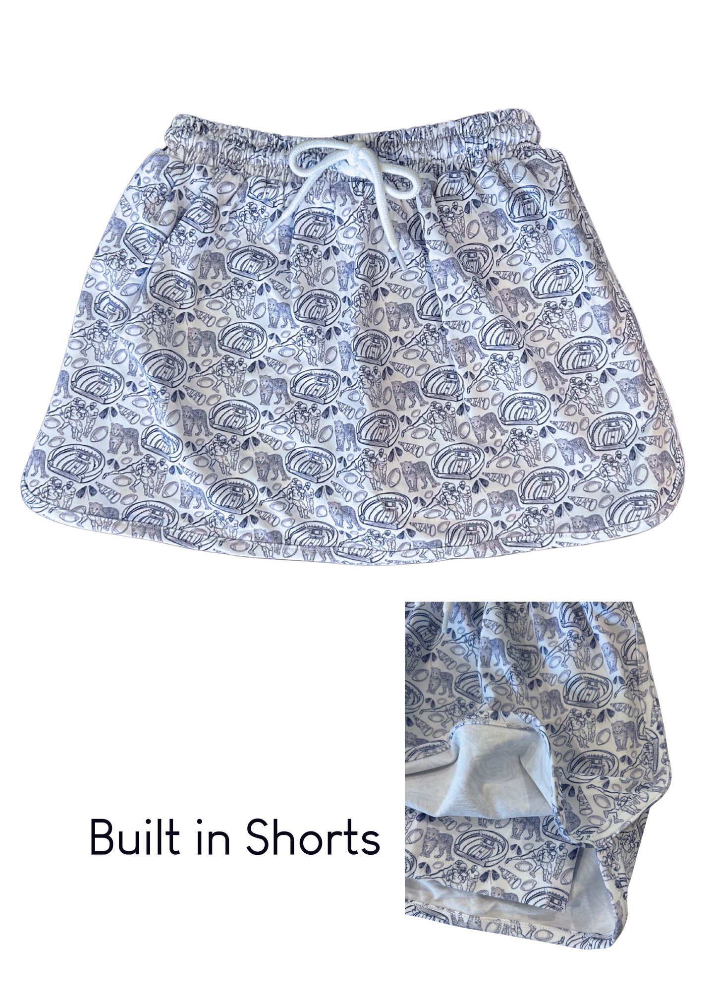 Jaguar Blue/White Skort
