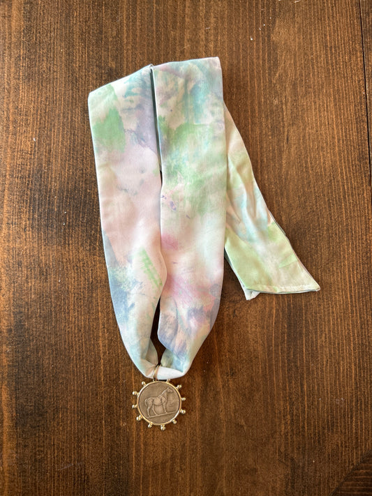 Hand Painted Scarf Necklace