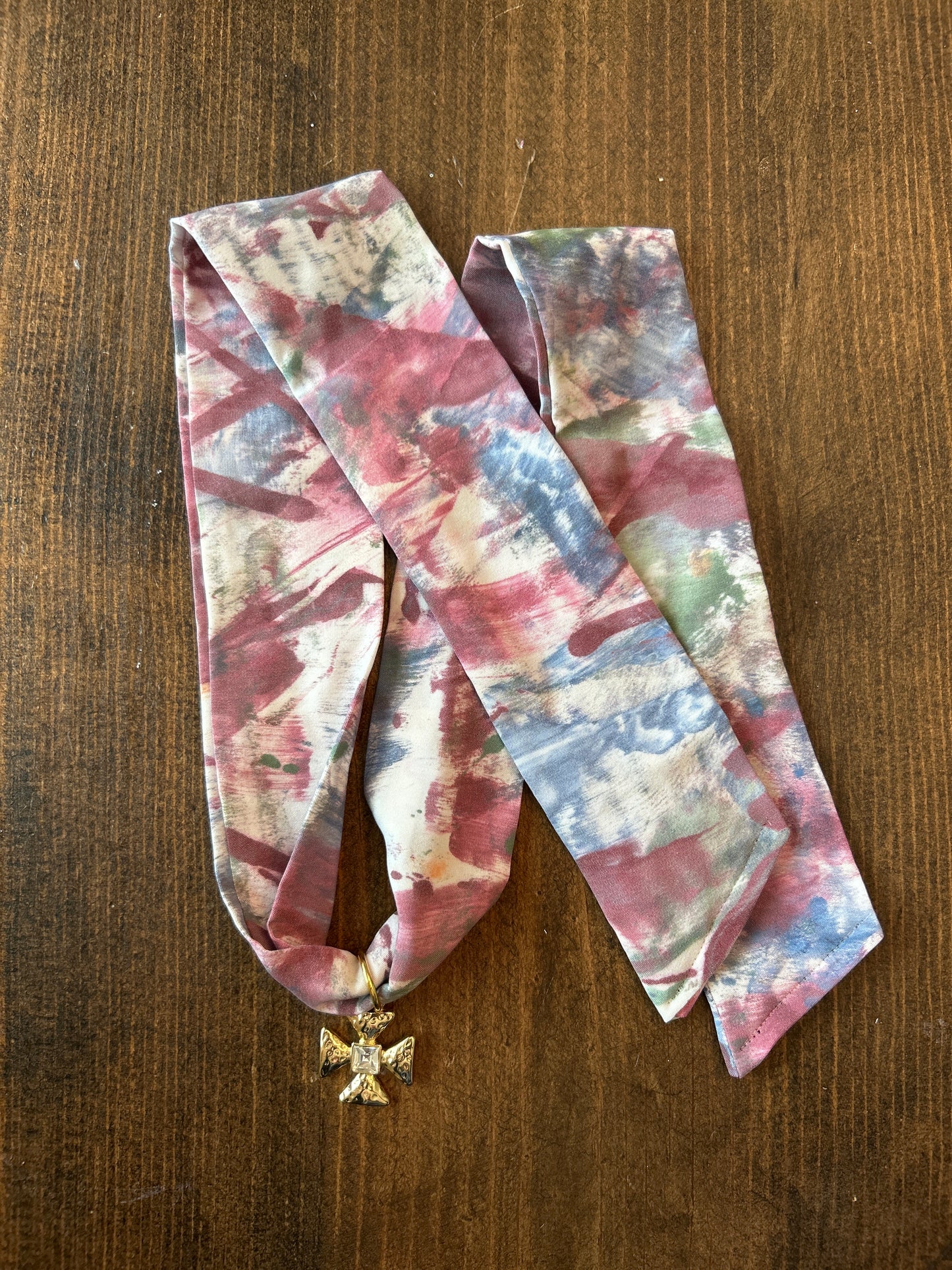 Hand Painted Scarf Necklace
