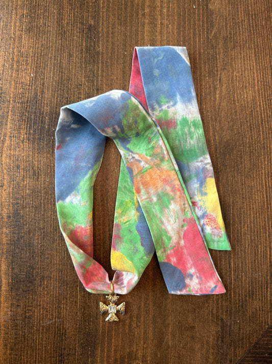 Hand Painted Scarf Necklace