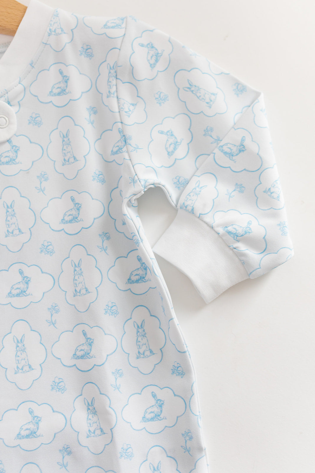 Blue Easter Bunny Zip Pajamas