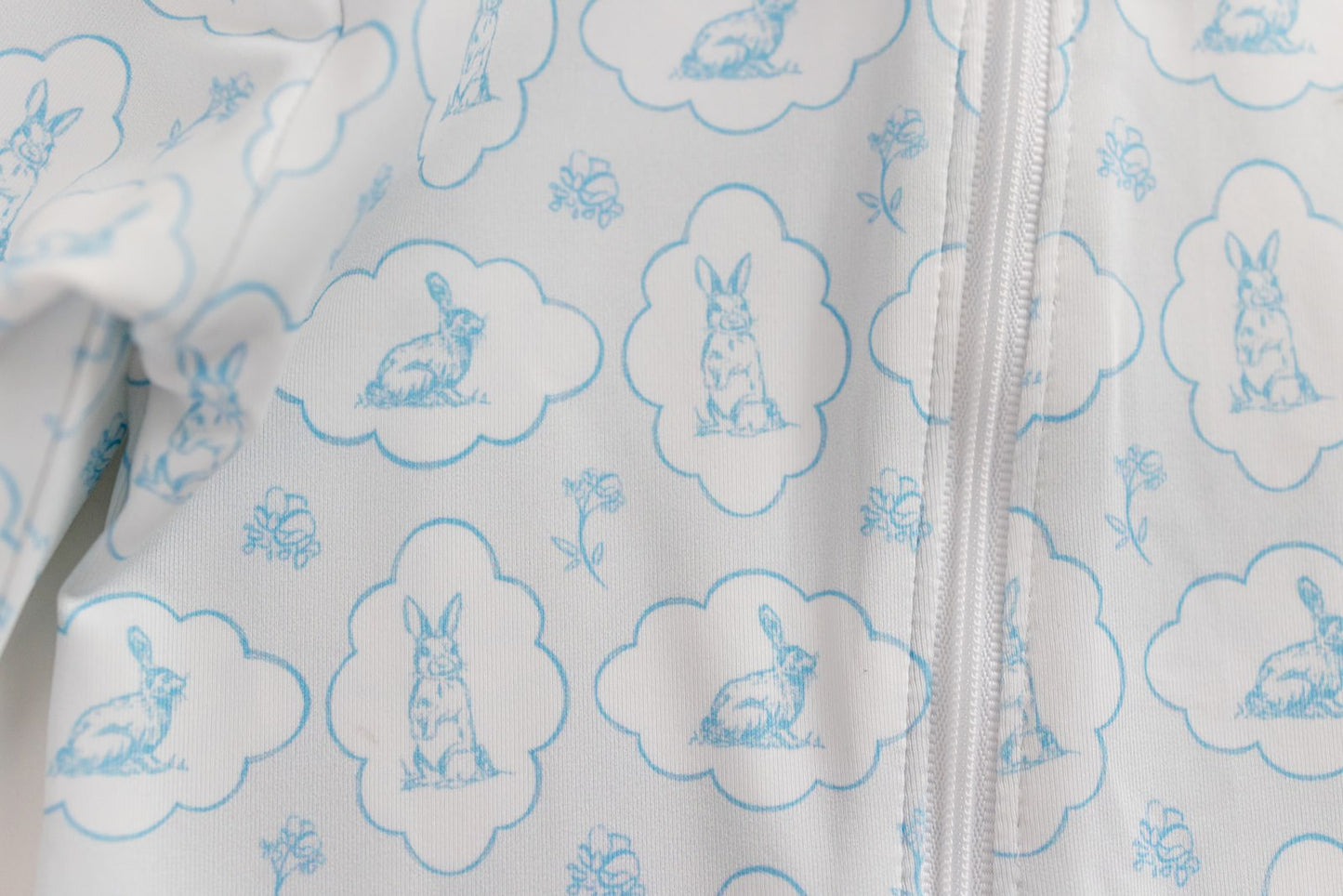 Blue Easter Bunny Zip Pajamas