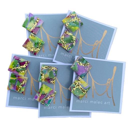 Earrings (small)- 5 pair for $60, Handmade by Marci Malec Art