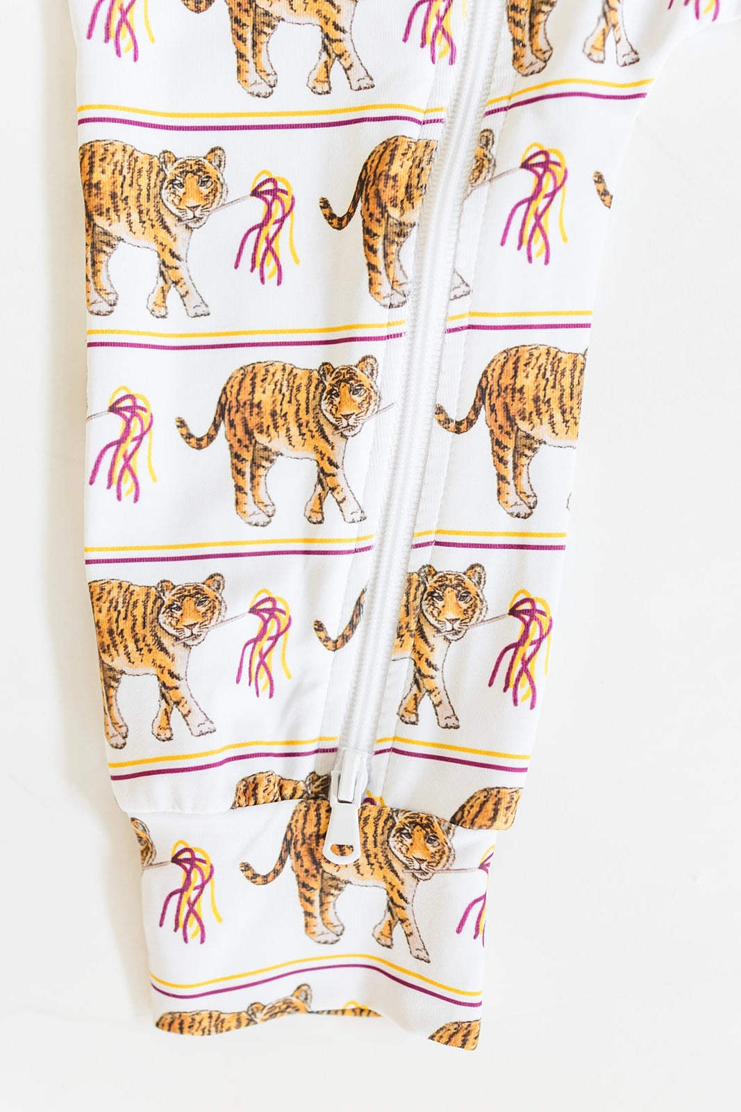 Tiger, Purple and Yellow Zipper Pajamas