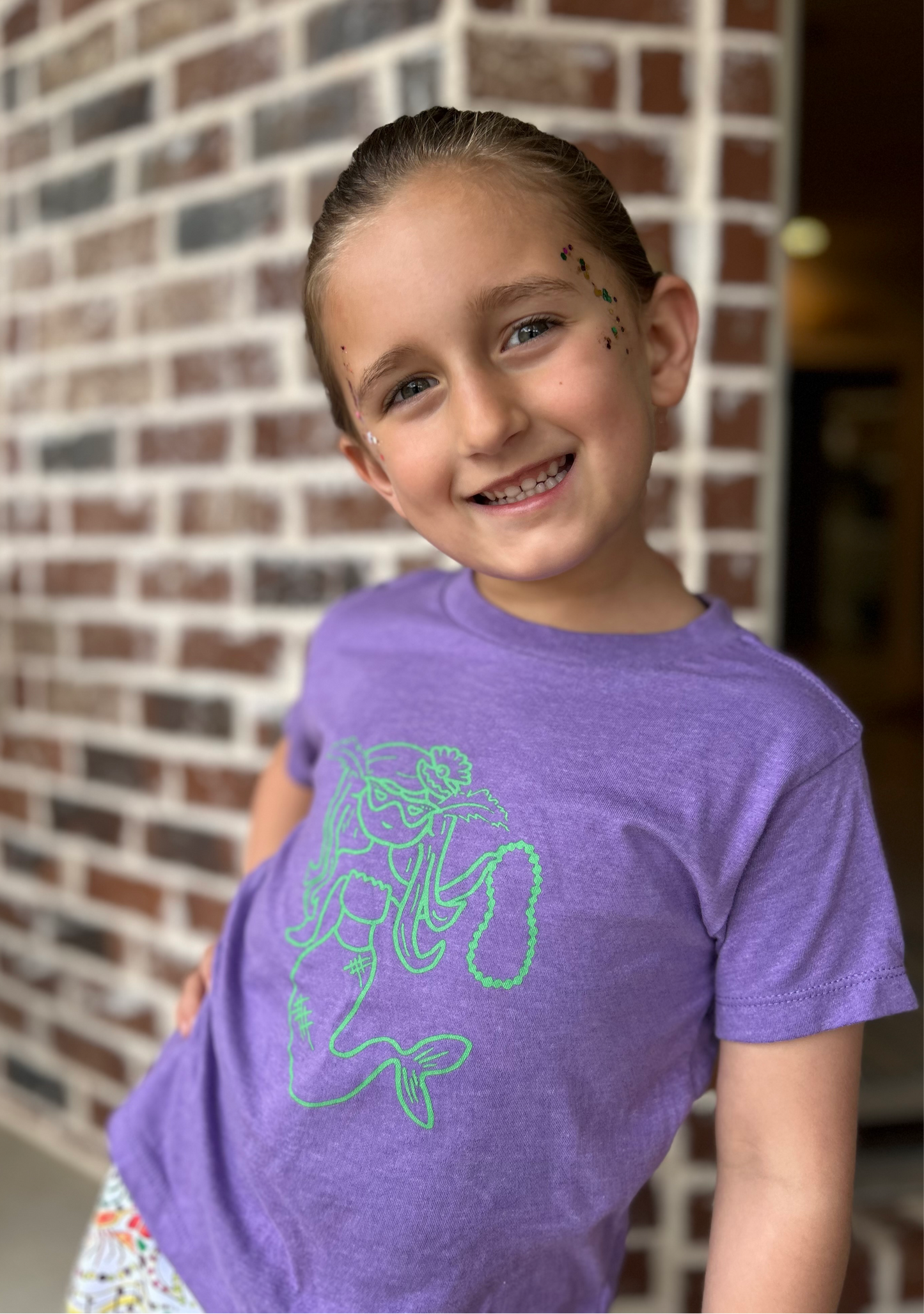 Mardi Gras Mermaid t-shirt (toddler)- Art by Marci Malec