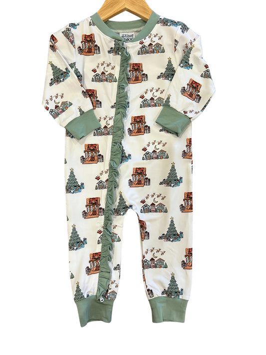 Night Before Christmas Ruffle Zipper Pajama