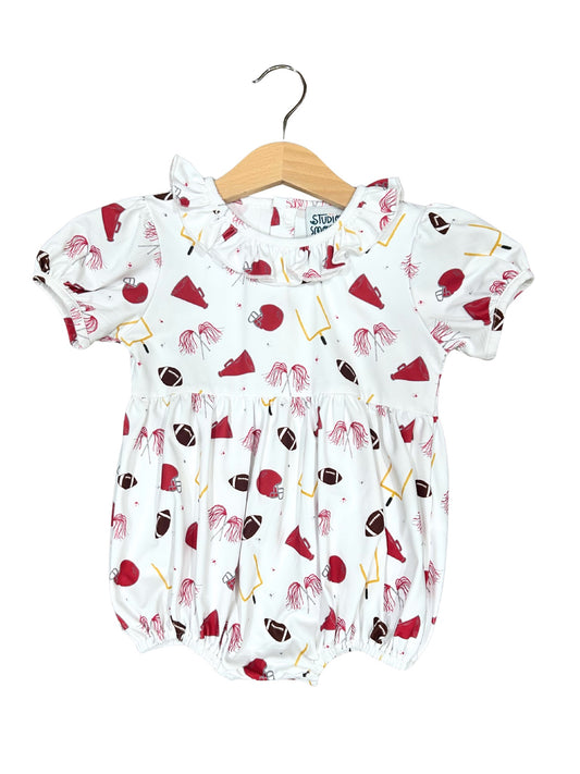 Crimson/Gray Football Girls Bubble