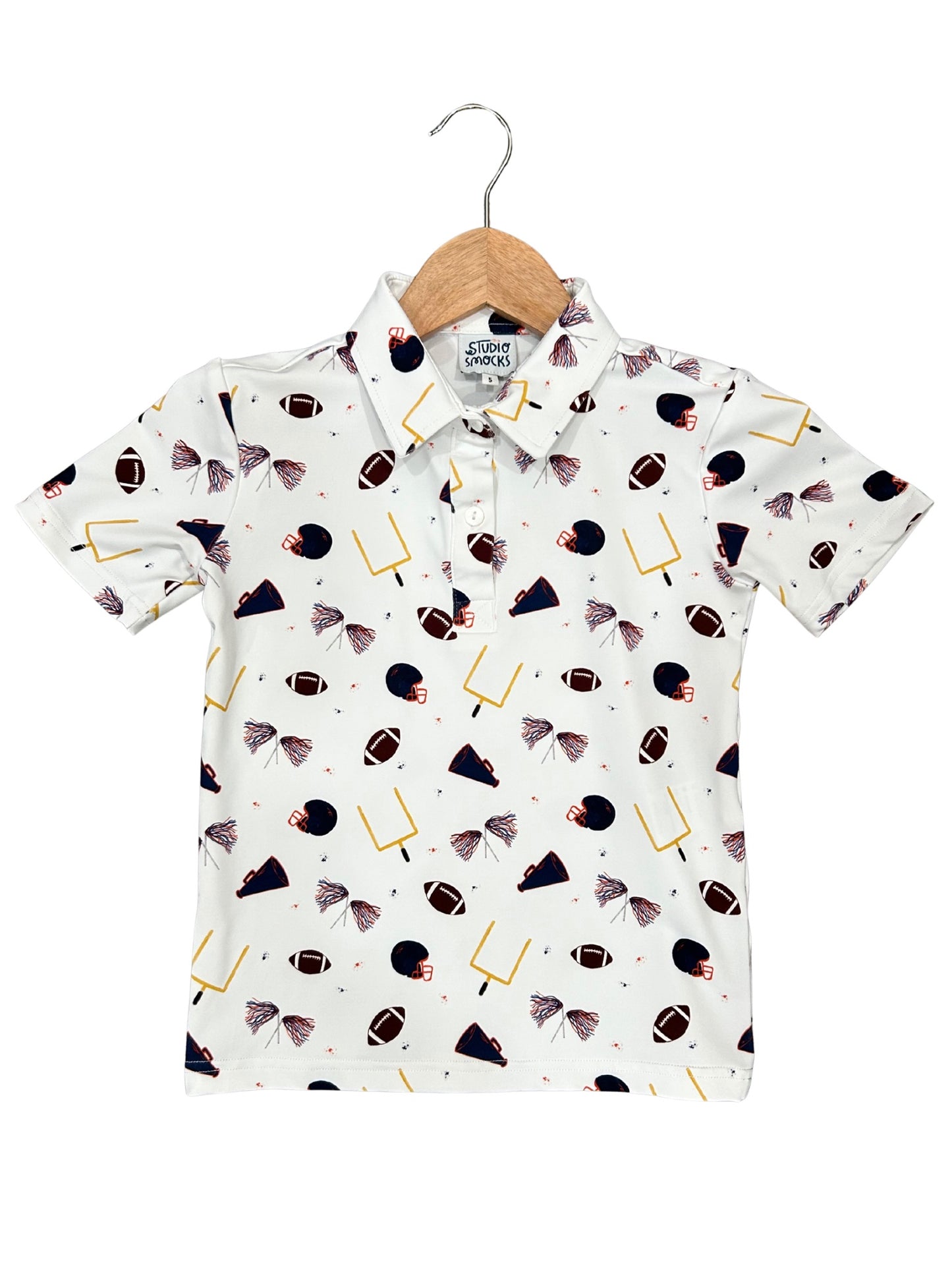 Navy/Orange Football Polo