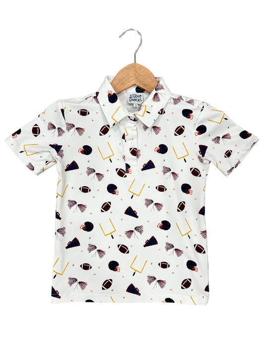 Navy/Orange Football Polo
