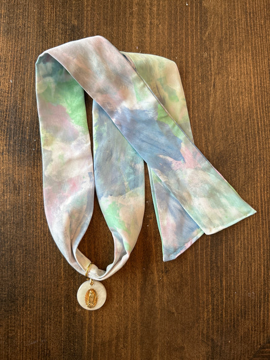 Hand Painted Scarf Necklace