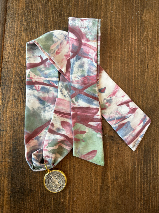 Hand Painted Scarf Necklace