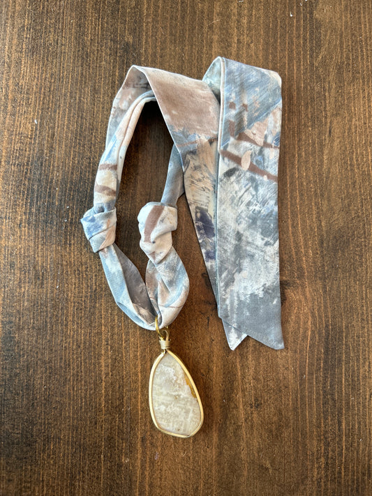 Hand Painted Scarf Necklace