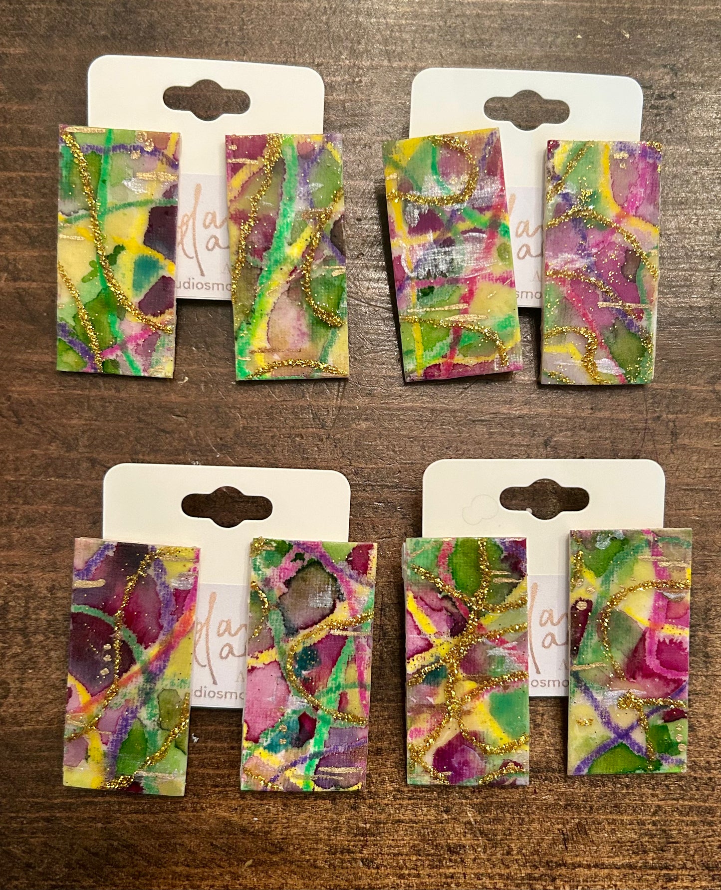 Large Mardi Gras earrings