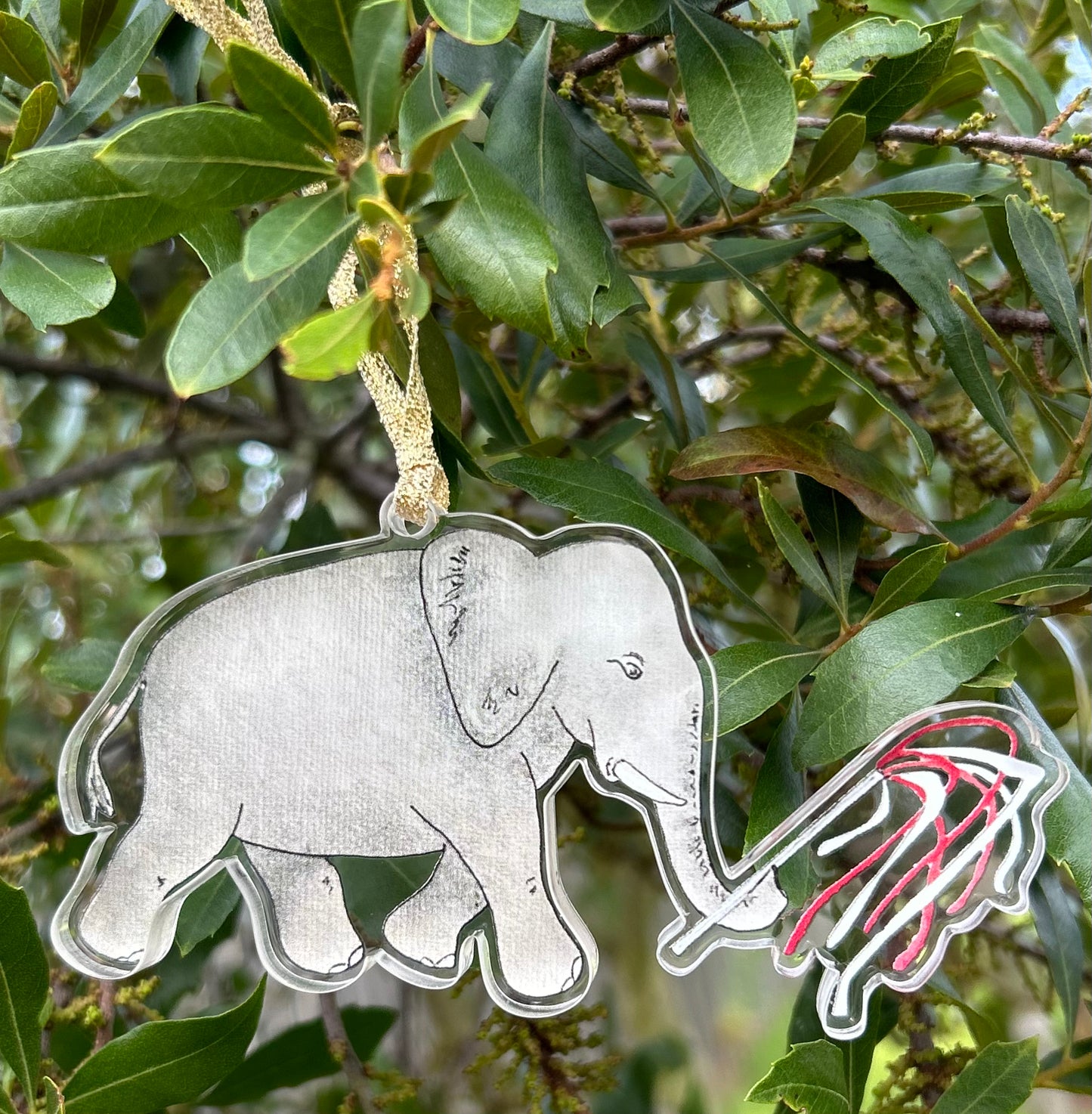 Elephant Acrylic Cutout Ornament