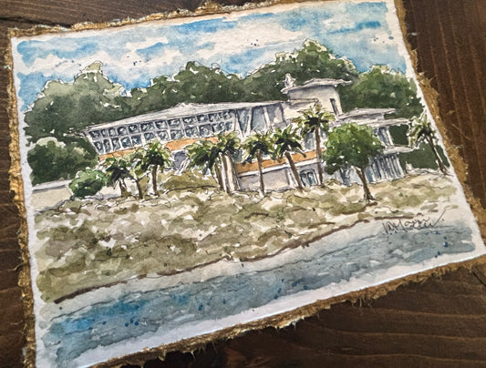 Isle Dauphine 5x7 Original Watercolor Painting