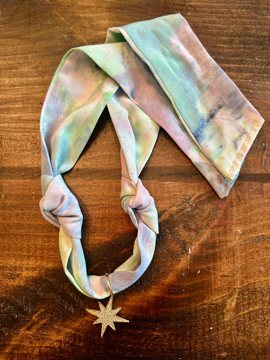 Hand Painted Scarf Necklace