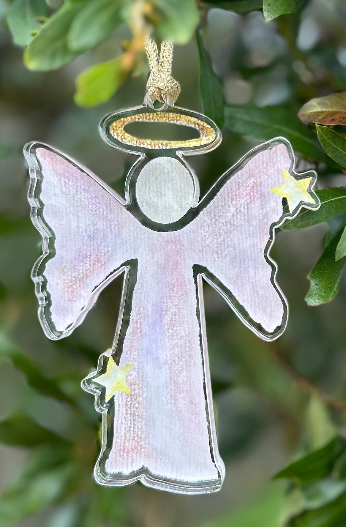 Pink Angel Acrylic Cutout Ornament