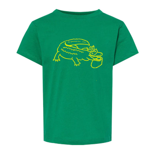 Mardi Gras Alligator t-shirt (toddler), Art by Marci Malec