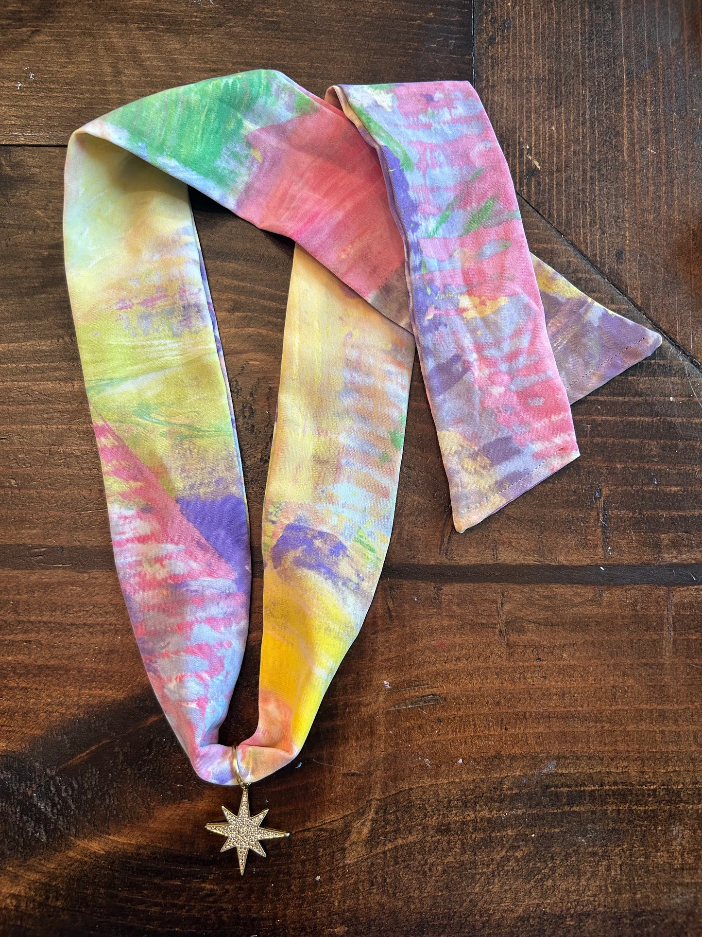 Hand Painted Scarf Necklace