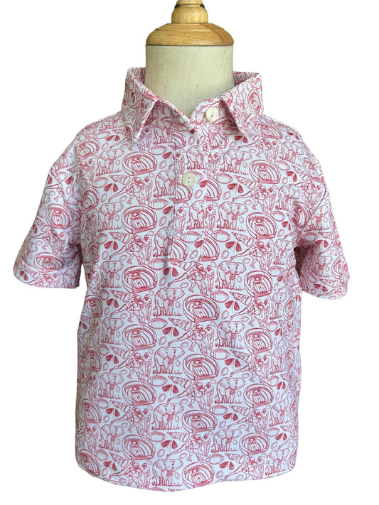 Elephant Red/White Polo (Kid's)